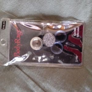 Body Rage Ear Gauges Silver Pave/silicone 7/16!